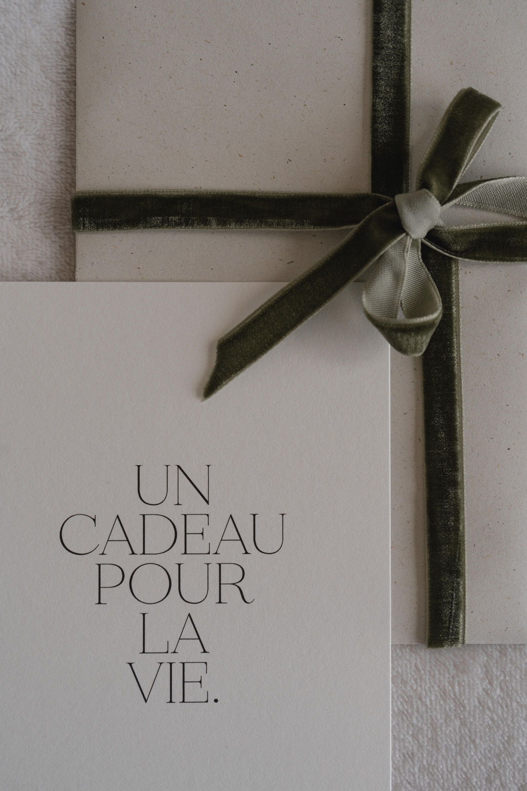 Carte cadeau avec l'inscription « Un cadeau pour la vie »